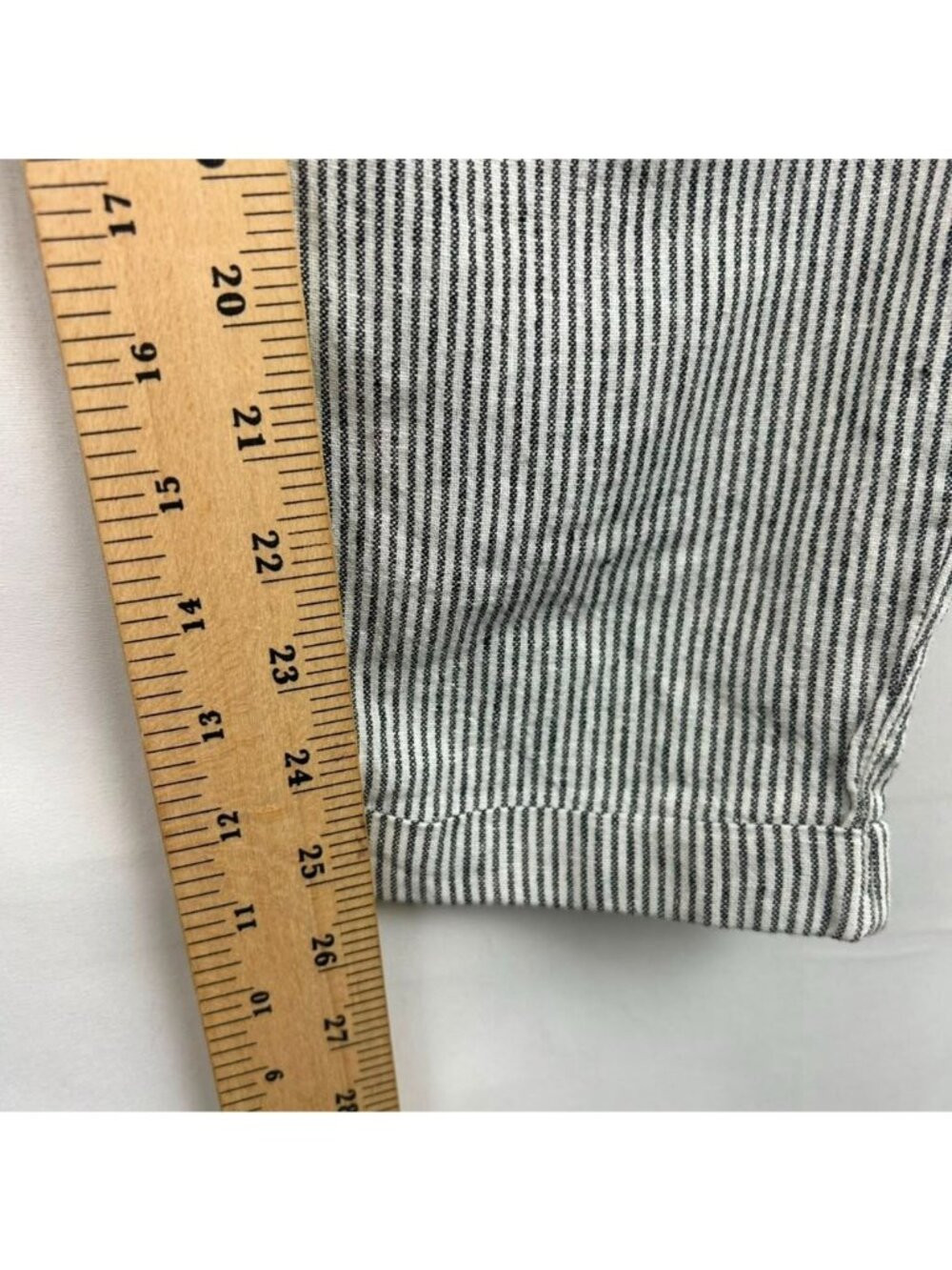 J.Crew Factory Pants Womens Size 4 Gray/White Striped Linen Blend Drawstring NWT - Picture 8 of 16